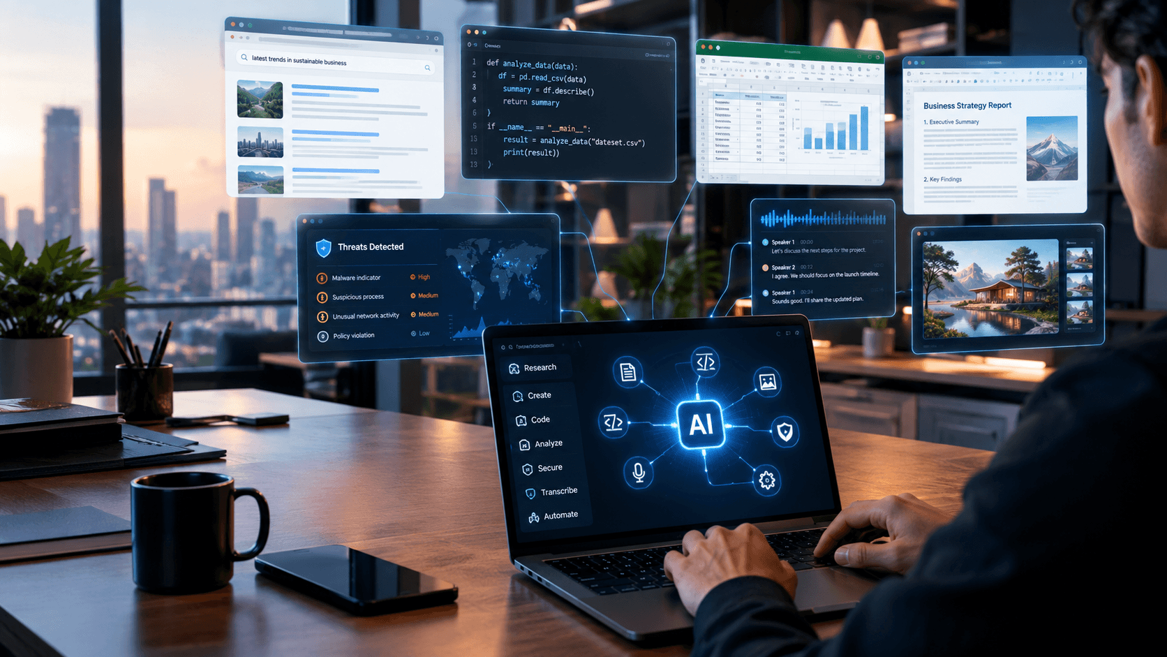 AI systems performing computer tasks in a modern digital workspace